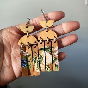 Floral Wooden Earrings